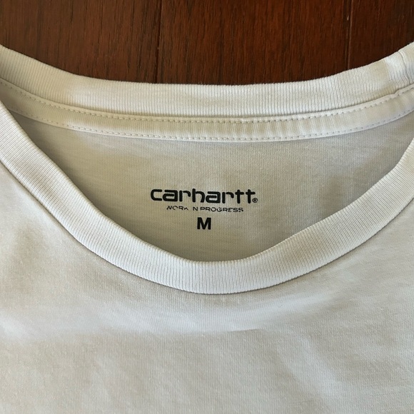 Carhartt T Shirt Mens M Light Gray Loose Fit Short Sleeve Workwear Pocket Heavy - Picture 4 of 7